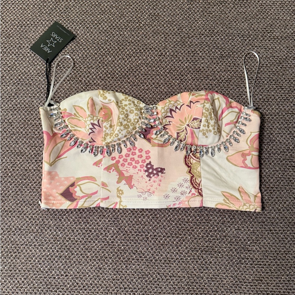 Area Stars Floral gem Bustier Top